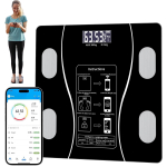 Anal&uuml;&uuml;tilised kaalud BEDEE Bluetooth LED 180kg karastatud klaasist