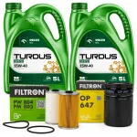 Filtrite komplekt URSUS C330, C360 k&uuml;tuse- ja &otilde;lifiltritega, TURUDS 15W40 &otilde;li 5 l x2