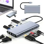 11-&uuml;hendusega USB-C adapter HUB HDMI 4K, Gigabit LAN, Power Delivery