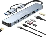 USB-C 3.0 jagaja, 8 porti, 2 SD ja TF kaardilugejat