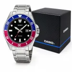 Meeste k&auml;ekell Casio Duro Pepsi MDV-107D-1A3, 200 m, roostevabast terasest rihmaga