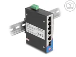T&ouml;&ouml;stuslik l&uuml;liti Delock 80164, 4x Gigabit PoE+ RJ45, lisaport RJ45, SFP, DIN-kinnitusega