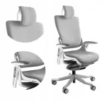 Ergonoomiline kontoritool WAU 2, valge/hall, p&ouml;&ouml;rlevaga alus