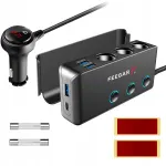 Auto adapter FEEGAR, 12&ndash;24 V, USB ja sigaretis&uuml;&uuml;taja jagajad, QC laadija