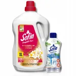 Vedelpestav pesuain v&auml;rvilistele riietele SOFIN 2,5 l + pesumasina puhastusvahend 300 ml komplekt