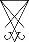Kleebis autole SIGIL LUCIFERA, kuradi m&auml;rk, 12 x 8,4 cm
