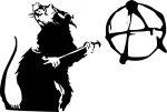Taustata kleebis BANKSY auto graafika, anarhia, 15 x 22,1 cm