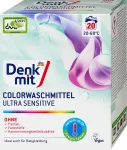 Pesupulber tundlikule nahale DENKMIT ULTRA SENSITIVE, v&auml;rvilistele riietele, 1,35 kg, 20 pesu, Saksamaa