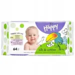 Niisked salvr&auml;tikud HAPPY Cotton and Silk, 64 tk, roheline pakk