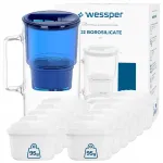 Veefiltri kann Wessper D2, boorsilikaatklaas, 3 l, sinine, 12 filtriga