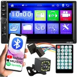 2 DIN autoradio 7", Bluetooth, RDS, USB, AUX, Micro SD, puldist juhtimine, 4x50W