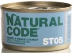 Natural Code ST05 m&auml;rgtoit steriliseeritud kassidele tuunika ja mereahvenaga, 85 g