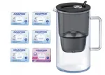 Aquaphor Glass 2,5 l must klaasist filtreeriv veepurk 6 Maxfor+ MIX filtriga