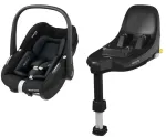 Maxi-Cosi Pebble S 2026 Tonal Black turvatool FamilyFix alusega