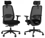 Ergonoomiline v&otilde;rgust kangaga kontoritool ELOVIE HRT BLACK SN2, Nowy Styl