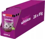 WHISKAS m&auml;rg kassitoit veiselihaga, 28 x 85 g