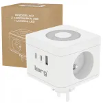 Kerg Smart toitepesa kuubik kahe pistikuga ja USB-ga
