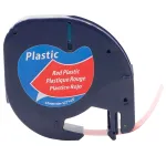 DYMO LetraTag plastiklint, punane, 12 mm x 4 m