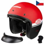 Motojalgratturi kiiver CASSIDA CITY RED JAWA visiiri ja nina&auml;&auml;risega, suurus M