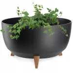 Lillepott 47 cm sisuga ja jalakestega, must