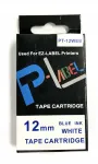 Casio PT-12WEB/XR-12WEB kleepuv teip, 12 mm, valge sinise tekstiga