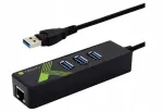 V&otilde;rgu adapter Techly USB 3.0 Gigabit RJ45-ks, 3x USB pesa