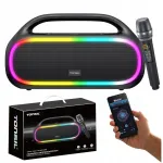Juhtmevaba kaasaskantav k&otilde;lar TONSIL Tonus mikrofoniga, karaokega, BT, LED, 120 W