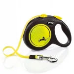 Koera rihm FLEXI New Neon, 5 m, kuni 50 kg, kollane