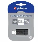 USB-m&auml;lupulk Verbatim PinStripe 128GB, must, USB 2.0