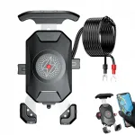 Mootorratta telefonihoidik antivibratsiooni 15W induktsiooni laadimise ja USB-ga