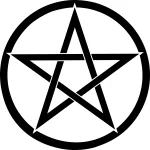 Auto kleebis PENTAGRAM Pitagoori t&auml;ht, 18 x 18 cm, taustata