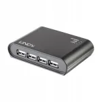 USB-jaotur Lindy 2.0, 4 pesaga, Gigabit v&otilde;rguteenindaja, 42633