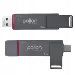POLION 1TB USB m&auml;lupulk, 560MB/s, USB 3.2, USB-C ja USB-A