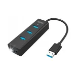 Unitek Y-3089 USB jagaja, 4x USB 3.0, 5 Gb/s, 30 cm, must