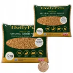 HOLLYPETS valgelt puidult tehtud graanulid kassidele, k&uuml;&uuml;likutele ja sigaile, 2 x 10 kg (20 kg)