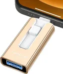 256GB kuldne USB m&auml;lupulk USB/MicroUSB/Lightning liidestega