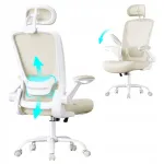 Ergonoomiline Songmics OBN047K01 t&ouml;&ouml;stool, liiva ja valge