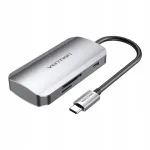 Vention TNHHB USB-C jaam, 3x USB3.0, SD, TF, PD, 0,15 m, hall