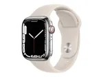 Nutitelefon Apple Watch 7 41 mm, h&otilde;bedane teras, Cellular LTE, eSIM, liivakarva rihm