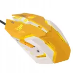Kollane USB optiline hiir hingava LED-valgusega, 2400 dpi