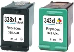 HP 338XL ja 343XL tindikassetid, sobivad mudelitele 1510, 2575, 3180, 1610