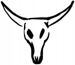 Taustata kleebis autole, mootorrattale v&otilde;i kiivrile SKULL HEAD BULL, 12 x 13,7 cm