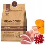 Kuiv koeratoit Grandorf pardiliha ja kalkunilihaga, teraviljavaba, keskmistele ja suurtele t&otilde;ugudele, 3 kg