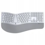 Juhtmevaba ergonoomiline klaviatuur Delux, valge, USB-C, Bluetooth, USB
