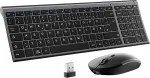 Juhtmevaba USB klaviatuur 2.4G QWERTZ saksa, must + hiir