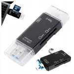 6in1 kaartide lugeja TYPE C MICRO USB Type A 3.0 OTG SD TF Mini SD