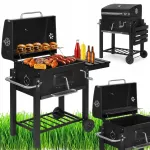 Suur v&auml;lis&uuml;si grill termomeetri, kaane, riiulite, lukustuse ja &otilde;hupuhuriga