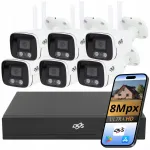 V&auml;lise j&auml;lgimiss&uuml;steem 6x 8Mp UltraHD juhtmevabad WiFi kaamerad