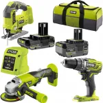 Juhtmeta t&ouml;&ouml;riistade komplekt RYOBI 3 tk, 2 akuga, laadija ja kotiga
