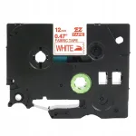 Silumislint Brother TZE-FA3R, 12 mm x 3 m, valge punase tekstiga